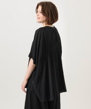 OLBGD44099 eur3(エウルキューブ) 【大きいサイズ】シャーリングシア―ブラウス ブラック