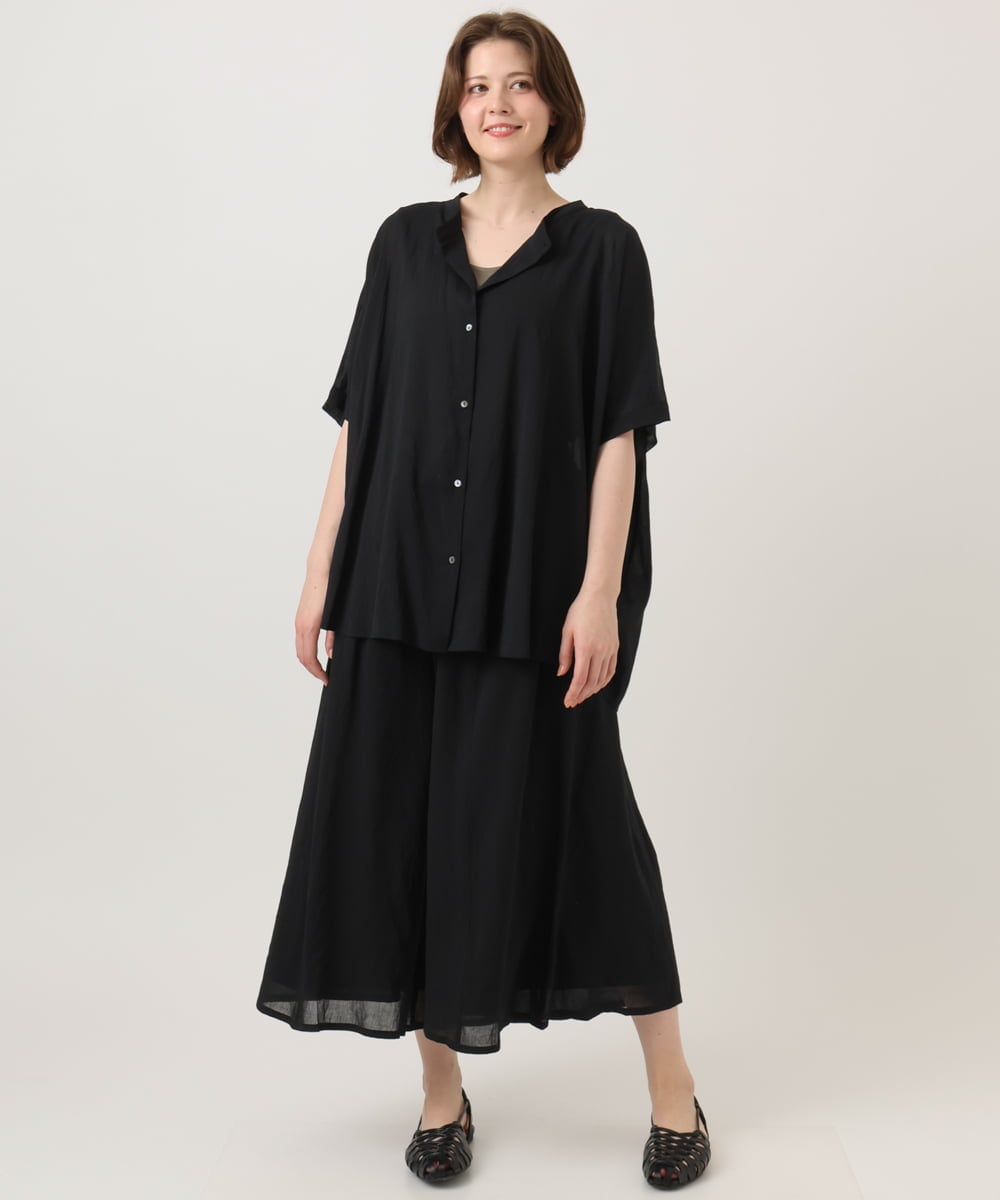 OLBGD44099 eur3(エウルキューブ) 【大きいサイズ】シャーリングシア―ブラウス ブラック