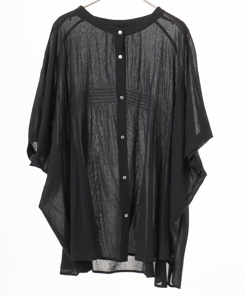 OLBGD44099 eur3(エウルキューブ) 【大きいサイズ】シャーリングシア―ブラウス ブラック