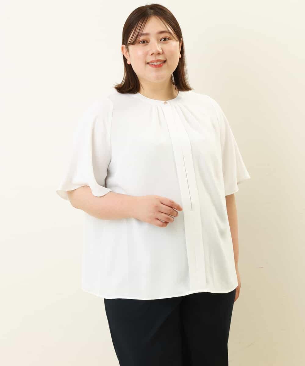 OLBGP21070 eur3(エウルキューブ) 【大きいサイズ/11号サイズあり/セットアップ対応】2Wayドライタッチブラウス アイボリー(80)