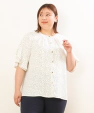 OLBGS34070 eur3(エウルキューブ) 【大きいサイズ/11号サイズあり】ジョーゼットフレアスリーブブラウス アイボリー(80)