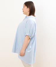OLBGS35080 eur3(エウルキューブ) 【雑誌掲載】【大きいサイズ】ヴィンテージポプリンシャツチュニック ライトブルー(50)