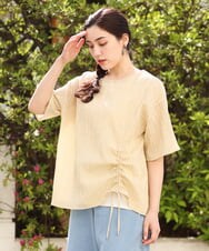 OLBGS39070 eur3(エウルキューブ) 【大きいサイズ/11号サイズあり】シアーチェックスピンドルブラウス マスタード(26)