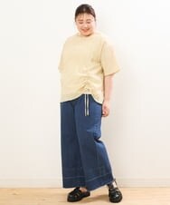 OLBGS39070 eur3(エウルキューブ) 【大きいサイズ/11号サイズあり】シアーチェックスピンドルブラウス マスタード(26)