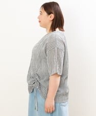 OLBGS39070 eur3(エウルキューブ) 【大きいサイズ/11号サイズあり】シアーチェックスピンドルブラウス ブラック(94)