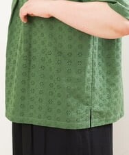 OLBGS40090 eur3(エウルキューブ) 【大きいサイズ/soso×eur3】2Wayオーバーレースブラウス グリーン(35)