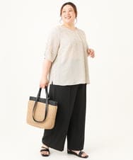 OLBGV26079 eur3(エウルキューブ) 【大きいサイズ】Vネックドットプリントブラウス アイボリー(80)