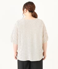 OLBGV26079 eur3(エウルキューブ) 【大きいサイズ】Vネックドットプリントブラウス アイボリー(80)