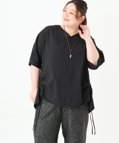 OLBGV27089 eur3 【大きいサイズ】Vネックポコポコプルオーバー