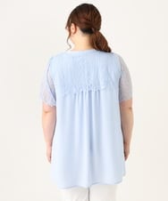 OLBGV30079 eur3(エウルキューブ) 【大きいサイズ】スカラップレースブラウス ライトブルー(50)