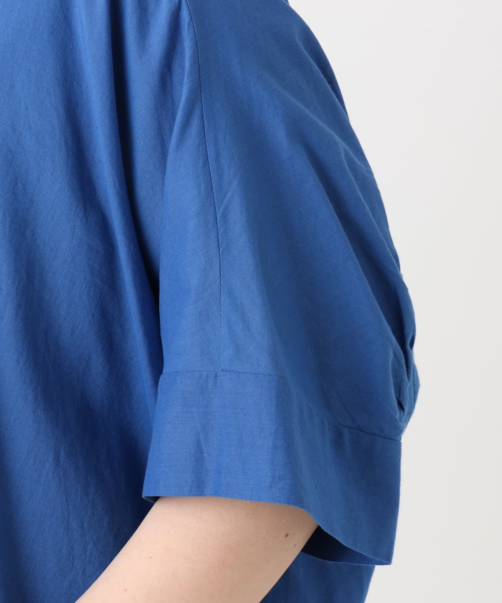 OLBHA10099 eur3(エウルキューブ) 【WEB先行販売】【大きいサイズ】キャンブリックバック刺繍ブラウス ブルー(55)