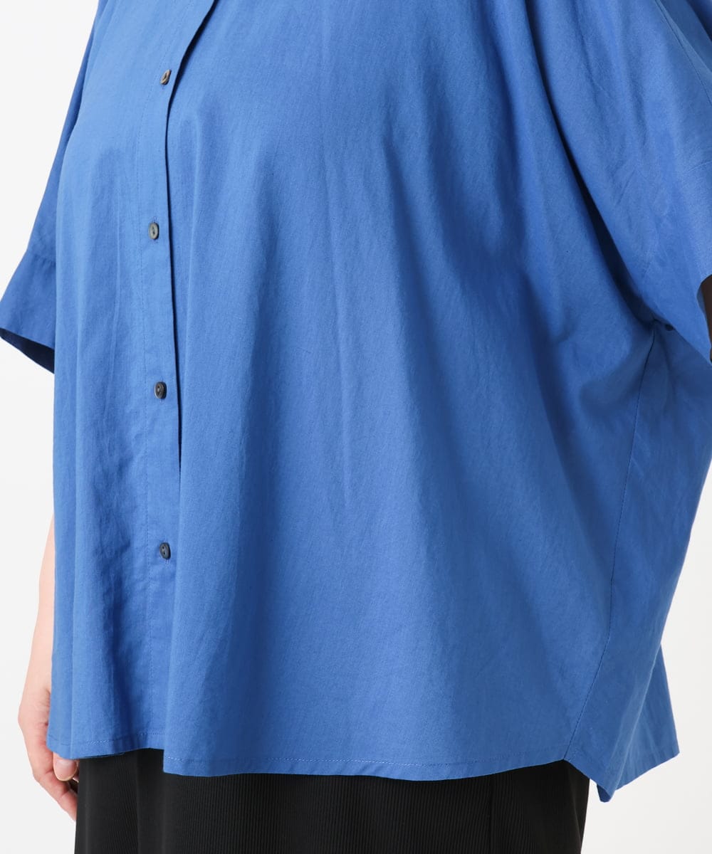 OLBHA10099 eur3(エウルキューブ) 【WEB先行販売】【大きいサイズ】キャンブリックバック刺繍ブラウス ブルー(55)