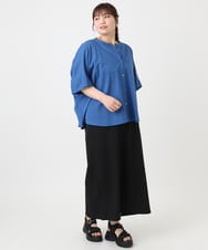 OLBHA10099 eur3(エウルキューブ) 【WEB先行販売】【大きいサイズ】キャンブリックバック刺繍ブラウス ブルー(55)
