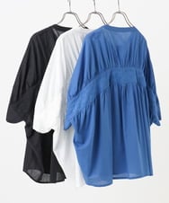 OLBHA10099 eur3(エウルキューブ) 【WEB先行販売】【大きいサイズ】キャンブリックバック刺繍ブラウス ブルー(55)