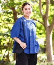OLBHA10099 eur3(エウルキューブ) 【WEB先行販売】【大きいサイズ】キャンブリックバック刺繍ブラウス ブルー(55)