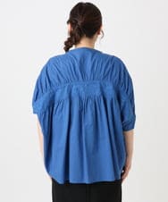 OLBHA10099 eur3(エウルキューブ) 【WEB先行販売】【大きいサイズ】キャンブリックバック刺繍ブラウス ブルー(55)