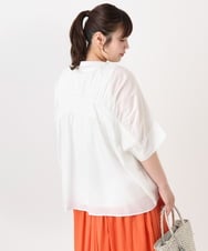 OLBHA10099 eur3(エウルキューブ) 【WEB先行販売】【大きいサイズ】キャンブリックバック刺繍ブラウス ホワイト(90)