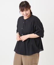 OLBHA10099 eur3(エウルキューブ) 【WEB先行販売】【大きいサイズ】キャンブリックバック刺繍ブラウス ブラック(94)