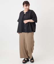 OLBHA10099 eur3(エウルキューブ) 【WEB先行販売】【大きいサイズ】キャンブリックバック刺繍ブラウス ブラック(94)