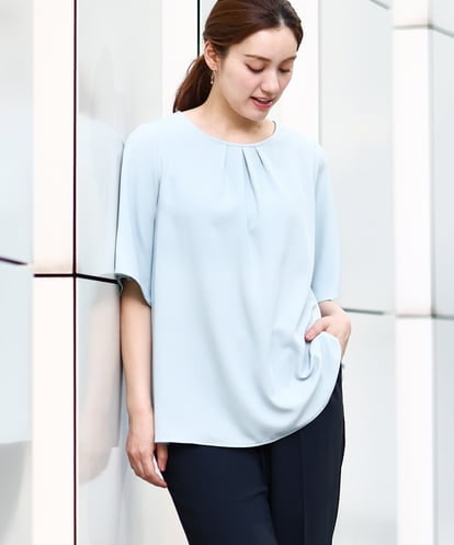 OLBHA24089 eur3 【WEB先行販売】【大きいサイズ】タックブラウス