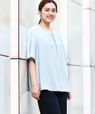 OLBHA24089 eur3(エウルキューブ) 【大きいサイズ】タックブラウス ライトグリーン(30)