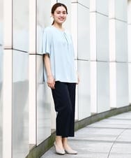 OLBHA24089 eur3(エウルキューブ) 【大きいサイズ】タックブラウス ライトグリーン(30)