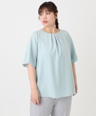 OLBHA24089 eur3(エウルキューブ) 【大きいサイズ】タックブラウス ライトグリーン(30)