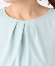 OLBHA24089 eur3(エウルキューブ) 【大きいサイズ】タックブラウス ライトグリーン(30)