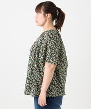 OLBHA36089 eur3(エウルキューブ) 【WEB先行販売】【大きいサイズ】フルーツプリントブラウス ネイビー(57)