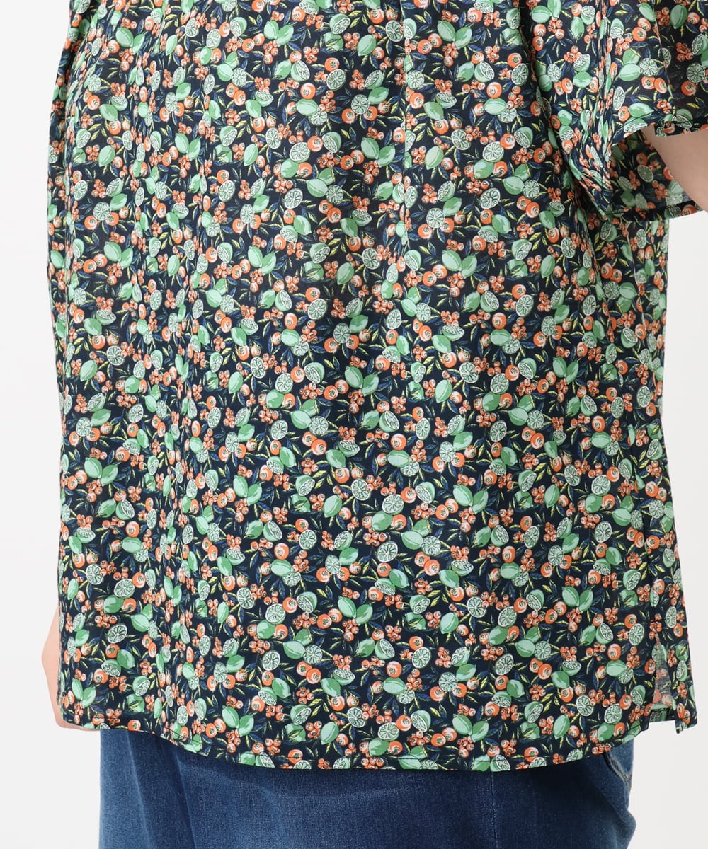 OLBHA36089 eur3(エウルキューブ) 【WEB先行販売】【大きいサイズ】フルーツプリントブラウス ネイビー(57)