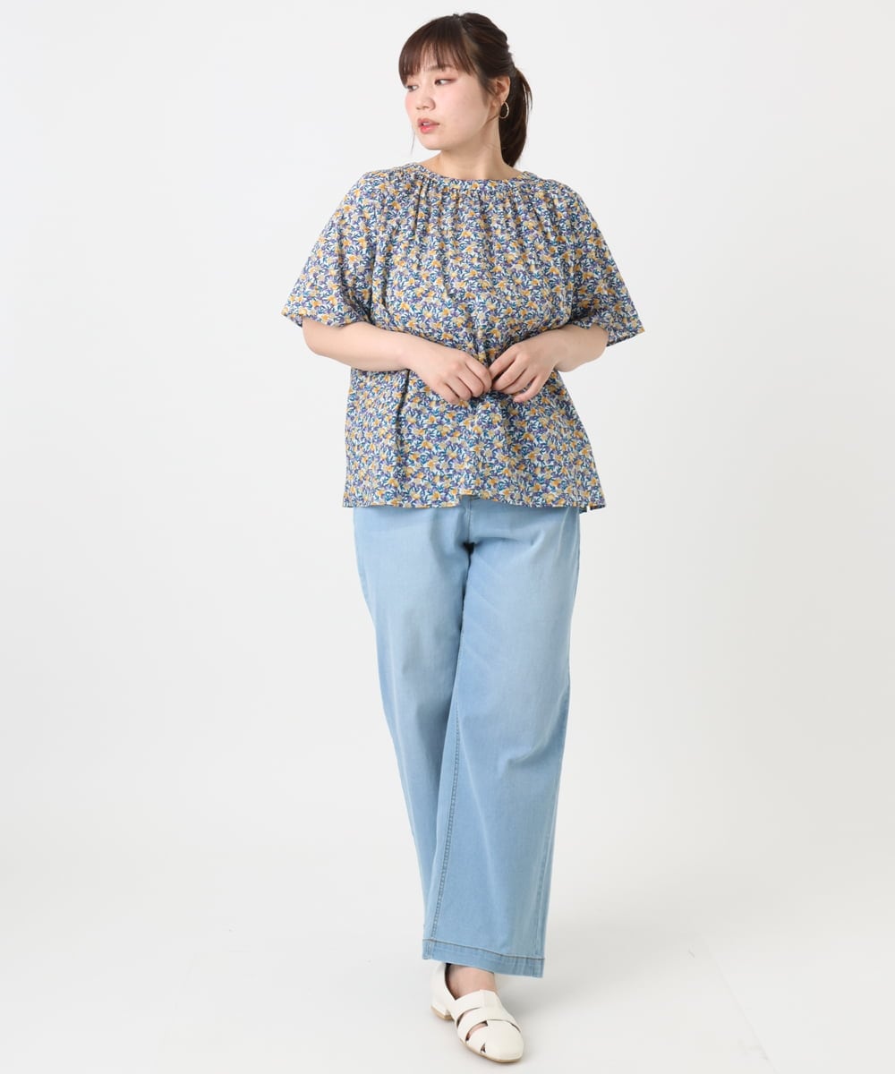 OLBHA36089 eur3(エウルキューブ) 【WEB先行販売】【大きいサイズ】フルーツプリントブラウス ホワイト(90)