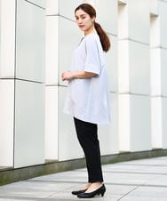 OLBHA37099 eur3(エウルキューブ) 【大きいサイズ】ヴィンテージポプリンフレアスリーブブラウス ライトブルー(50)