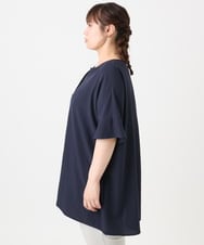 OLBHA37099 eur3(エウルキューブ) 【大きいサイズ】ヴィンテージポプリンフレアスリーブブラウス ネイビー(57)