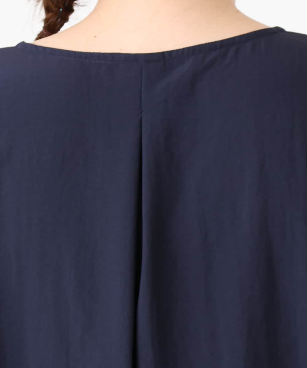 OLBHA37099 eur3(エウルキューブ) 【大きいサイズ】ヴィンテージポプリンフレアスリーブブラウス ネイビー(57)