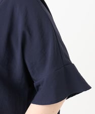 OLBHA37099 eur3(エウルキューブ) 【大きいサイズ】ヴィンテージポプリンフレアスリーブブラウス ネイビー(57)