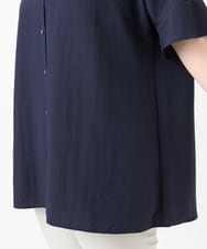 OLBHA37099 eur3(エウルキューブ) 【大きいサイズ】ヴィンテージポプリンフレアスリーブブラウス ネイビー(57)