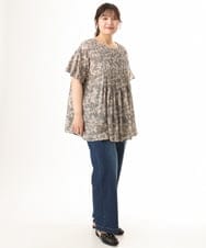 OLBHD13099 eur3(エウルキューブ) 【大きいサイズ】インド綿ピンタックブラウス グレー