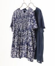 OLBHD13099 eur3(エウルキューブ) 【大きいサイズ】インド綿ピンタックブラウス グレー