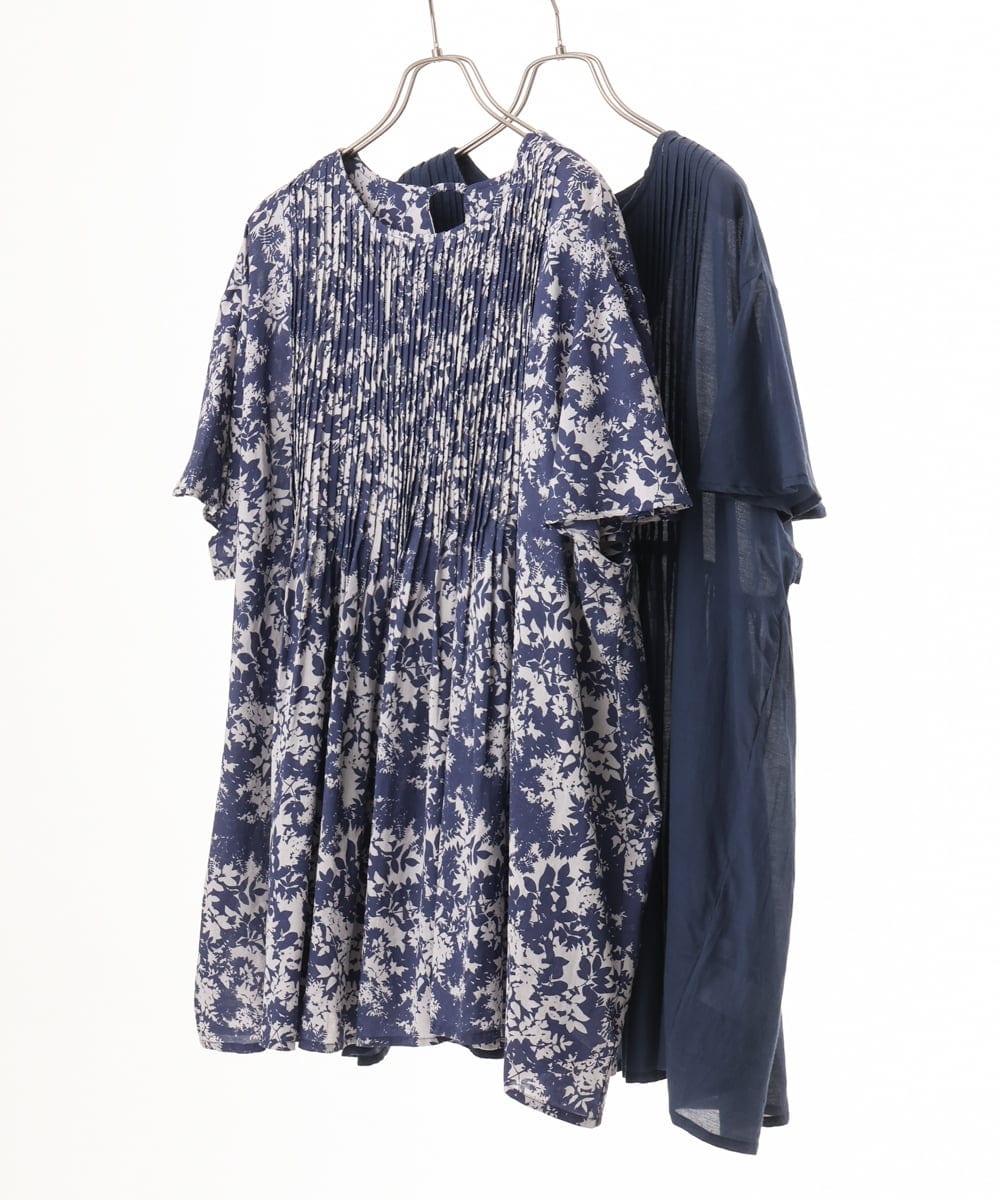 OLBHD13099 eur3(エウルキューブ) 【大きいサイズ】インド綿ピンタックブラウス グレー