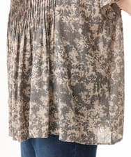 OLBHD13099 eur3(エウルキューブ) 【大きいサイズ】インド綿ピンタックブラウス グレー