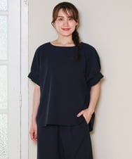 OLBHD31069 eur3(エウルキューブ) 【WEB先行販売】【大きいサイズ/吸水速乾】ドライタッチサッカーブラウス ネイビー