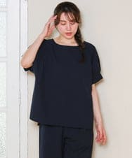 OLBHD31069 eur3(エウルキューブ) 【WEB先行販売】【大きいサイズ/吸水速乾】ドライタッチサッカーブラウス ネイビー