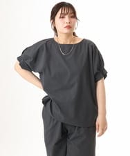 OLBHD31069 eur3(エウルキューブ) 【WEB先行販売】【大きいサイズ/吸水速乾】ドライタッチサッカーブラウス グレー