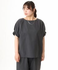OLBHD31069 eur3(エウルキューブ) 【WEB先行販売】【大きいサイズ/吸水速乾】ドライタッチサッカーブラウス グレー