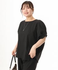 OLBHD31069 eur3(エウルキューブ) 【WEB先行販売】【大きいサイズ/吸水速乾】ドライタッチサッカーブラウス ブラック