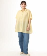 OLBHD32089 eur3(エウルキューブ) 【WEB先行販売】【大きいサイズ/接触冷感】シア―ボクシーシルエットブラウス ライトイエロー