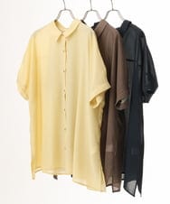OLBHD32089 eur3(エウルキューブ) 【WEB先行販売】【大きいサイズ/接触冷感】シア―ボクシーシルエットブラウス ダークブラウン
