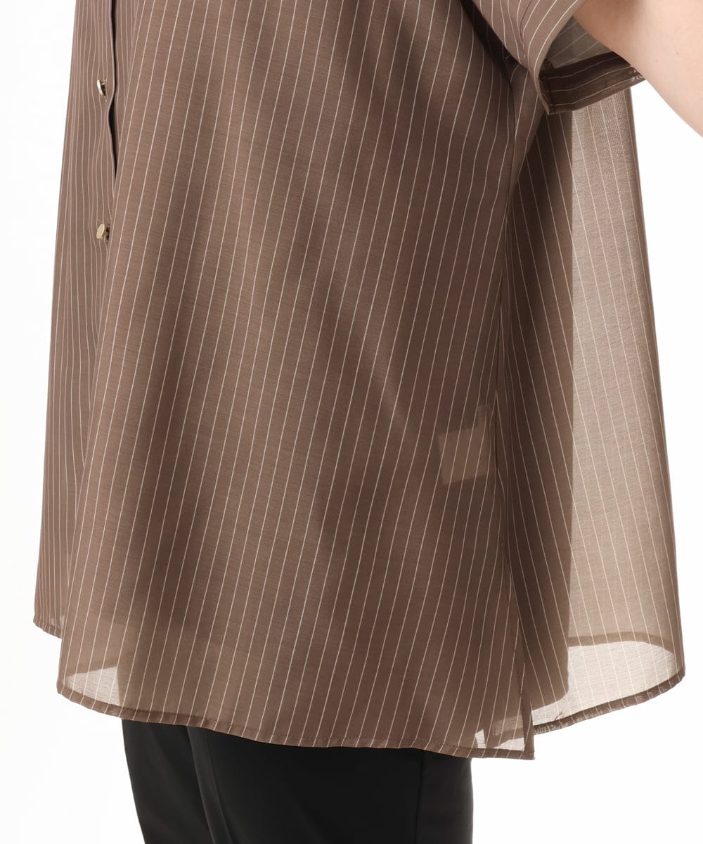 OLBHD32089 eur3(エウルキューブ) 【WEB先行販売】【大きいサイズ/接触冷感】シア―ボクシーシルエットブラウス ダークブラウン