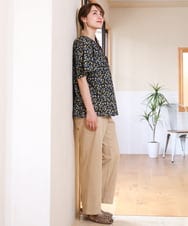 OLBHD35089 eur3(エウルキューブ) 【WEB先行販売】【大きいサイズ】フルーツプリントブラウス ネイビー