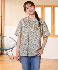 OLBHD35089 eur3(エウルキューブ) 【WEB先行販売】【大きいサイズ】フルーツプリントブラウス ホワイト